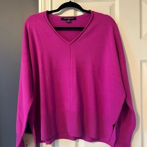 French Connection V-Neck Sweater - Fuchsia